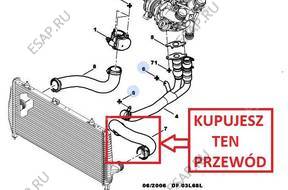ПАТРУБОК W ТУРБО ИНТЕРКУЛЕРА PEUGEOT 407 2.2 HDI
