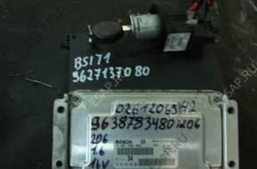 PEUGEOT 206 1.6 16V БЛОК УПРАВЛЕНИЯ КОМПЛЕКТ 9638783480