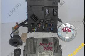 PEUGEOT 206 БЛОК УПРАВЛЕНИЯ 9656162180 КОМПЛЕКТ 1.6 HDI