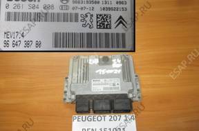 PEUGEOT 207 1.4 БЛОК УПРАВЛЕНИЯ ДВИГАТЕЛЕМ 9664738780