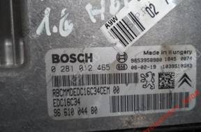 peugeot 207 1.6 hdi БЛОК УПРАВЛЕНИЯ 0281012465