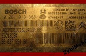 PEUGEOT 207 1.6 HDI БЛОК УПРАВЛЕНИЯ ДВИГАТЕЛЕМ 0281013868