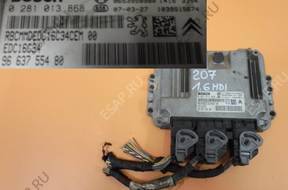 PEUGEOT 207 1.6 HDI БЛОК УПРАВЛЕНИЯ ДВИГАТЕЛЕМ 0281013868