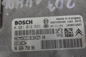 PEUGEOT 207 БЛОК УПРАВЛЕНИЯ ДВИГАТЕЛЕМ 0281012529