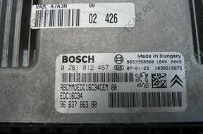 PEUGEOT 207 БЛОК УПРАВЛЕНИЯ МОДУЛЬ 1.6 HDI 0281012467