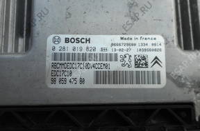 PEUGEOT 208 HDI БЛОК УПРАВЛЕНИЯ 0281019820 9805947580