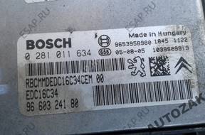 PEUGEOT 307 1.6 HDI БЛОК УПРАВЛЕНИЯ 0281011634