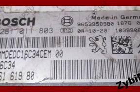 PEUGEOT 307 1.6 HDI БЛОК УПРАВЛЕНИЯ ДВИГАТЕЛЕМ 0281011803