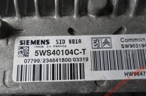 peugeot 307 2.0 hdi БЛОК УПРАВЛЕНИЯ 5WS40104C-T ,sid801A
