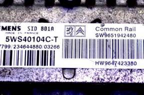 PEUGEOT 307 2.0 HDI БЛОК УПРАВЛЕНИЯ ДВИГАТЕЛЕМ 5WS40104C