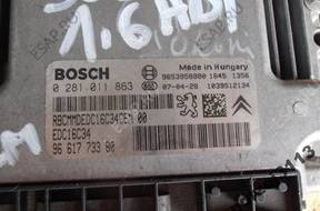 PEUGEOT 308 1.6 HDI БЛОК УПРАВЛЕНИЯ BOSCH 0281011863