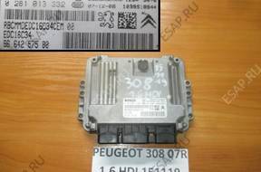 PEUGEOT 308 1.6 HDI БЛОК УПРАВЛЕНИЯ ДВИГАТЕЛЕМ 9664257580