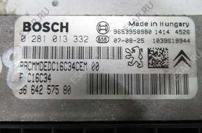 PEUGEOT 308 1.6 HDI БЛОК УПРАВЛЕНИЯ КОМПЛЕКТ 0281013332