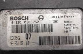 peugeot 406 2.0hdi БЛОК УПРАВЛЕНИЯ ДВИГАТЕЛЕМ 0281010252
