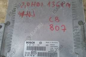 PEUGEOT 807 C8 БЛОКИ УПРАВЛЕНИЯ 2.0 HDI 136 KM 4HW ключ