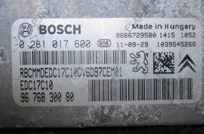 PEUGEOT БЛОК УПРАВЛЕНИЯ ДВИГАТЕЛЕМ BOSCH EDC17C10 0281017600