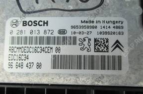 PEUGEOT CITROEN 1.6HDI БЛОК УПРАВЛЕНИЯ ДВИГАТЕЛЕМ 0281013872