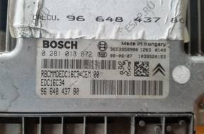 PEUGEOT CITROEN БЛОК УПРАВЛЕНИЯ 0281013872 9664843780