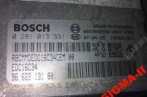 PEUGEOT CITROEN БЛОК УПРАВЛЕНИЯ 1.6 HDI BOSCH 0281013331