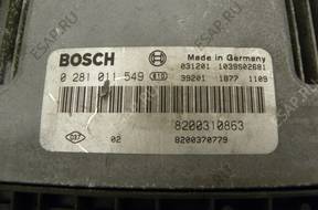 RENAULT 1.9 DCI БЛОК УПРАВЛЕНИЯ ДВИГАТЕЛЕМ 0281011549 BOSCH