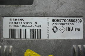 RENAULT, БЛОК УПРАВЛЕНИЯ ДВИГАТЕЛЕМ SIEMENS HOM7700860309