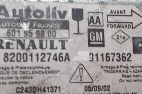 СЕНСОР AIRBAG OPEL 8200112746A 601959800 9116762