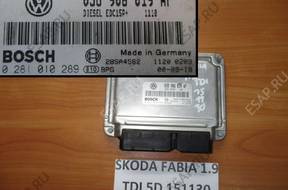 SKODA FABIA 1.9 TDI БЛОК УПРАВЛЕНИЯ ДВИГАТЕЛЕМ 038906019AF