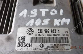 SKODA FABIA II 1.9 TDI БЛОК УПРАВЛЕНИЯ КОМПЛЕКТ 03G90613M