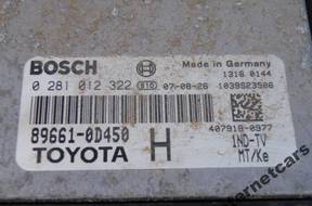 TOYOTA YARIS II 06-2011 год 1.4D4D БЛОК УПРАВЛЕНИЯ 89661-0D450