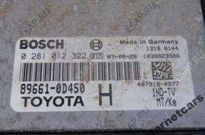 TOYOTA YARIS II 06-2011 год 1.4D4D БЛОК УПРАВЛЕНИЯ 89661-0D450