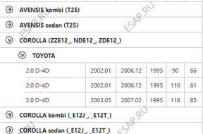 ТУРБОКОМПРЕССОР TOYOTA 2.0 D4D 17201-0G010