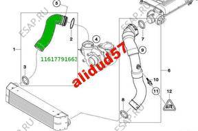 ВОЗДУХОВОД ПАТРУБОК ТУРБО ИНТЕРКУЛЕРА BMW 11617791663