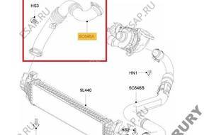 ВОЗДУХОВОД ШЛАНГ ТУРБО ИНТЕРКУЛЕРА VOLVO S40 V50 2.0D