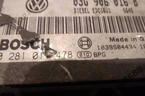 VW 1,9 TDI БЛОК УПРАВЛЕНИЯ ДВИГАТЕЛЕМ 0281011478