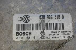 VW AUDI A4 1.9 TDI БЛОК УПРАВЛЕНИЯ 038906018D 0281001611