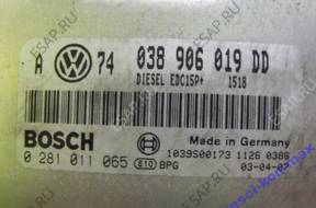 VW BORA 1.9 TDI БЛОК УПРАВЛЕНИЯ 038906019DD 0281011065