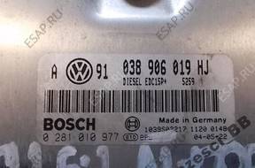 VW Golf 1.9 TDI БЛОК УПРАВЛЕНИЯ ДВИГАТЕЛЕМ 038906019HJ