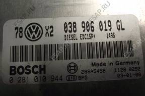 VW PASSAT B5 1.9 БЛОК УПРАВЛЕНИЯ 0281010944 038906019GL