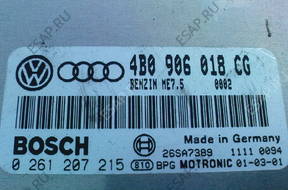 VW PASSAT B5 FL 1.8T БЛОК УПРАВЛЕНИЯ 4B0906018CG