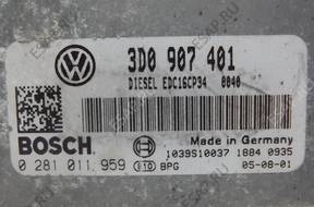 VW PHAETON 3.0 TDI БЛОК УПРАВЛЕНИЯ ДВИГАТЕЛЕМ 3D0907401