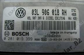 VW SHARAN 7N 2.0TDI БЛОК УПРАВЛЕНИЯ ДВИГАТЕЛЕМ 03L906018 год,H