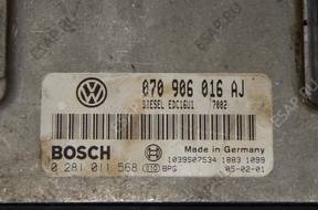 VW T5 БЛОК УПРАВЛЕНИЯ ДВИГАТЕЛЕМ 070906016AJ 0281011568