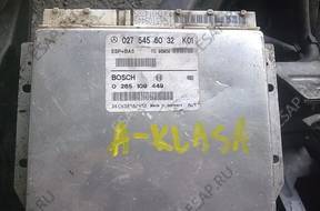 W168 A-Klasa 0265109449 БЛОК УПРАВЛЕНИЯ 0275456032 K01