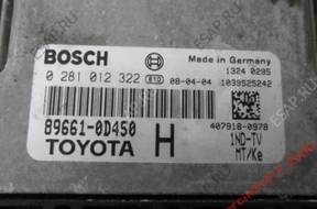 yaris 1.4 D4D БЛОК УПРАВЛЕНИЯ 0281012322    89661-0D450